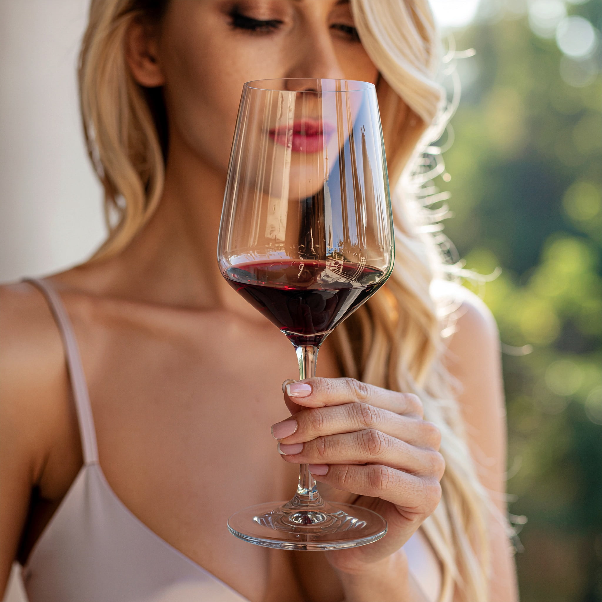 K&K Home Large Red Wine Glasses – Set of 4, 20 oz Modern Bowl – Elegant Clear Glass Wine Glasses for Red, White, Rosé, or Sangria – Durable, Lead-Free Glassware for Parties, Dinners & Gifts