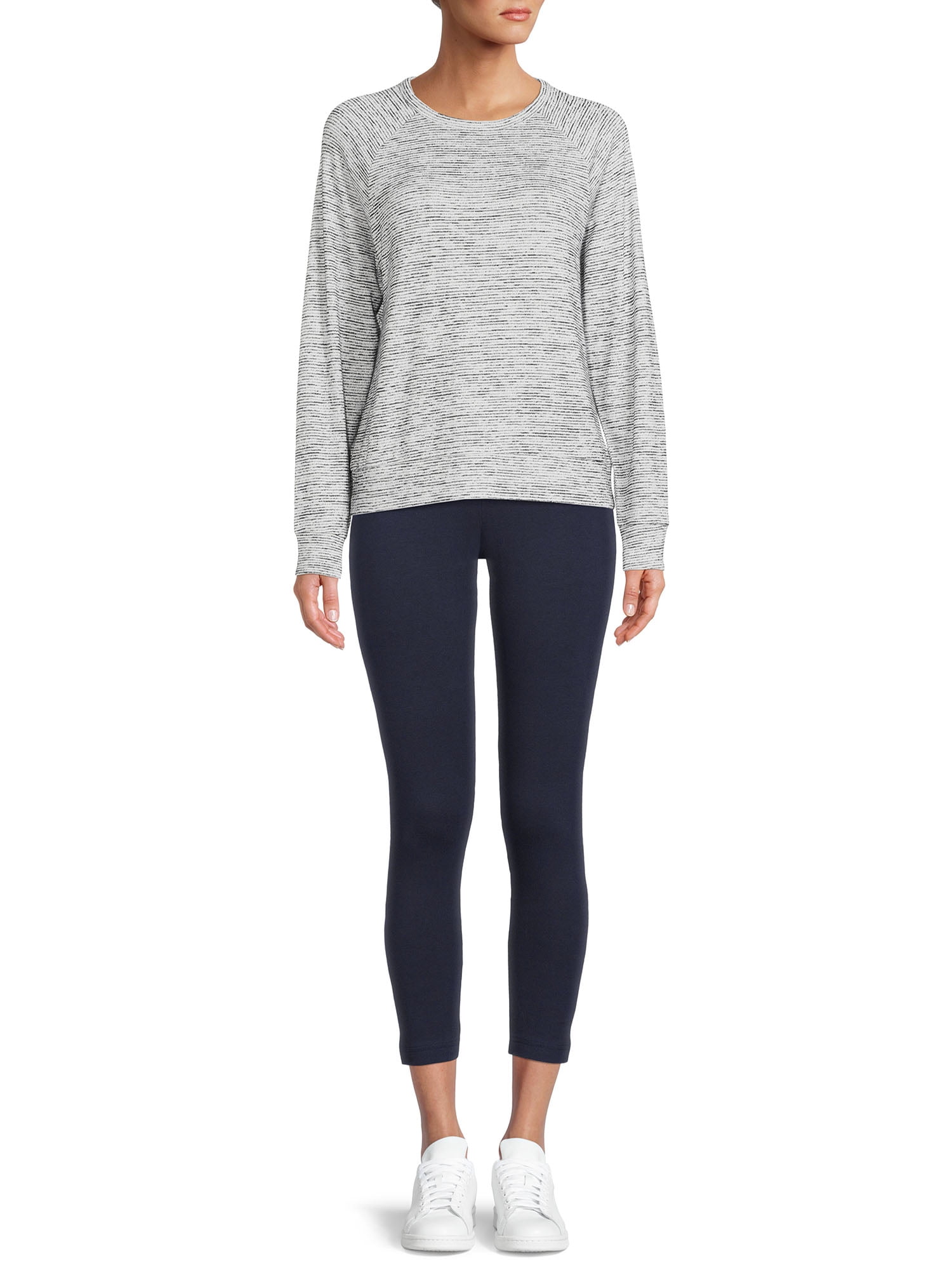 Time and Tru Women's High-Rise Ankle Knit Leggings, Available in 1, 2, and 3-Packs, 27" Inseam, Sizes S-XXXL