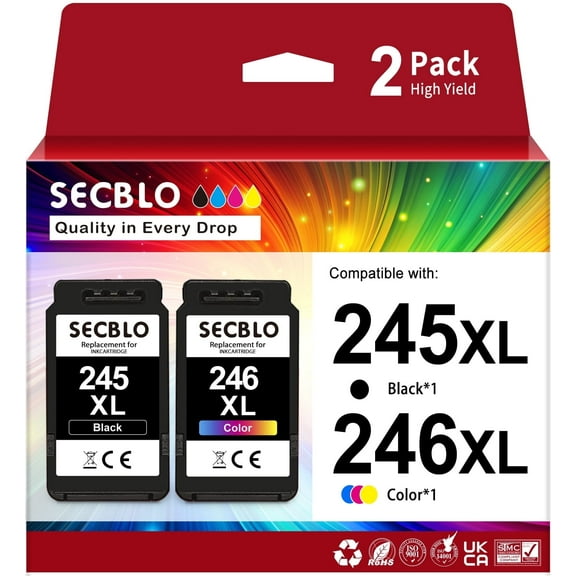 245XL 246XL Ink Cartridges for Canon Ink 245 and 246 for Pixma Printer( Black, Tri-Color)