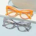 thumbnail image 5 of Women Cat Eye Anti-blue Light Reading Glasses 1.00 Classic Two-tone Trendy Readers +1.00, 5 of 7