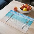 thumbnail image 3 of Placemats Set of 6, Summer Beach Blue Ocean Waves Placemats for Dining Table, Coastal Nautical Style Spill Proof Washable Place Mats Heatproof Table Mats for Kitchen,Dining Room, 3 of 8