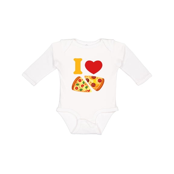 Inktastic I Love Pizza Boys or Girls Long Sleeve Baby Bodysuit