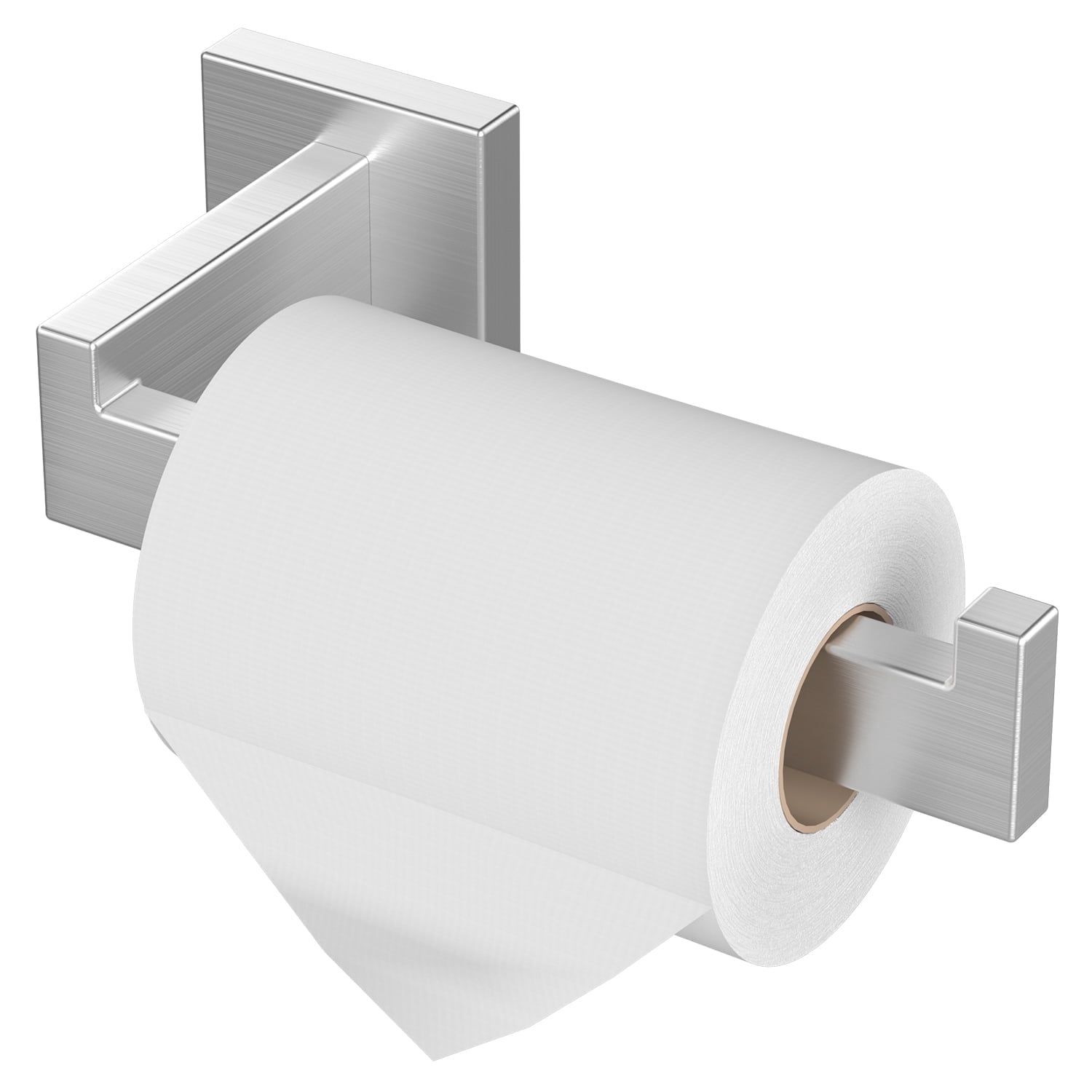 HITSLAM Brushed Nickel Toilet Paper Holder Wall Mount,Premium 304 Stainless Steel Square Toilet Paper Roll Holder for Bathroom Rustproof