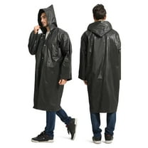 Durable Reusable EVA Raincoat, Portable Waterproof Rain Cape with Hood and Elastic Sleeves, Easy Snap Fasteners for Quick Wear, Ideal for Camping, Hiking, Travel, and Outdoor Activities