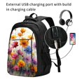 thumbnail image 2 of Disketp Colorful Wildflower Meadow Mochila de Viaje Estampada para Laptop con Puerto de Carga USB, Mochila Impermeable para Computadora – Regalo para Hombres y Mujeres, 2 of 7