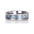 thumbnail image 2 of Mens Men's Blue Dragon Design Tungsten Ring, Ring Size 10, 2 of 2
