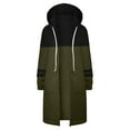 thumbnail image 1 of Puntoco Chaqueta de Mujer Moda Mujer Bolsillos Solapa versátil Manga Larga con Capucha Ropa Informal Chaquetas Vendaje Abrigo con Cremallera Liquidación de Navidad Puntoco Puntoco-1410, 1 of 3