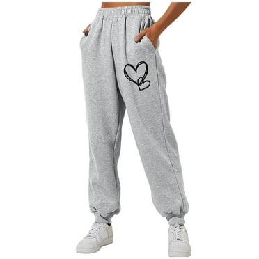 Annhoo Women's Sweatpants Cute Graphic Printed High Elastic Waisted Joggers Casual Cinch Bottom Sweatpants