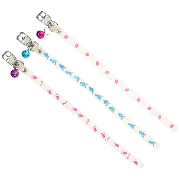 Fluorescent Puppy Collar with Bell, Skin Friendly Dog Neck Strap for Night Safety, Durable & Washable Glow in the Dark Pet Accessory