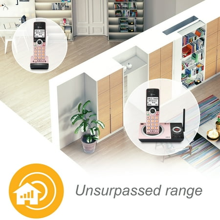 AT&T CL82229 2 Handset Cordless Expandable Answering System with Smart Call Block, Rose Gold