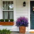 thumbnail image 6 of CHENjy Artificial Boxwood Plants Ground Insert, Faux Outdoor Shrubs for Garden Landscaping, Plastic Greenery Porch Decor, Purple, 6 of 7