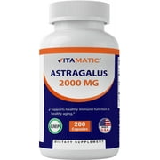 Vitamatic Astragalus Root 2000 mg 200 Ct (Double dose compare to Astragalus 1000mg)