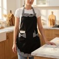 thumbnail image 2 of Unique Bargains Maid-style Durable Polyester Aprons with Pockets 25.4x28in Black, 2 of 6