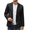 Black, variant on Men's Casual Linen Blazer Lightweight Regular Fit One Button Sport Coat Wedding Suit Jacket