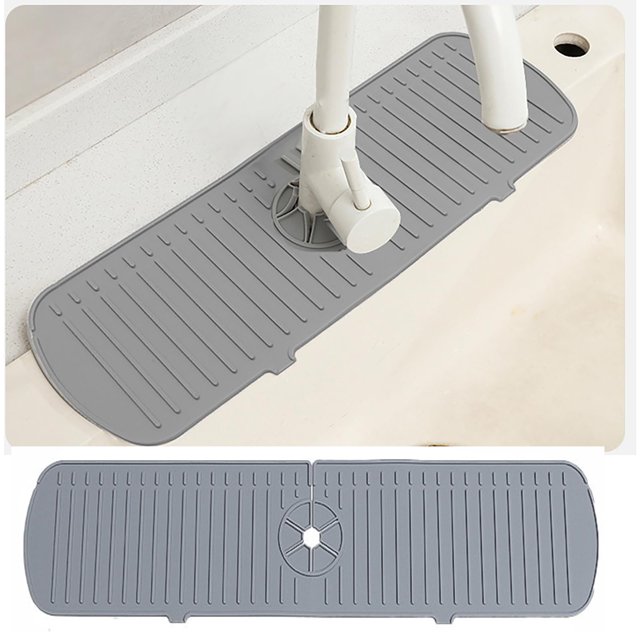 Protector contra salpicaduras de fregadero de silicona para soporte de esponja para fregadero de cocina y baño