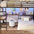 thumbnail image 4 of Torveric Bunk Bed with Hall Tree Twin Over Twin, L-Shaped Gaming LED Bunk Bed with Desk and Storages, Small Space Apartment Furniture Gift Black, 4 of 15