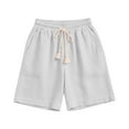 thumbnail image 7 of Viadha Womens Cargo Shorts Summer Solid Color Elastic Waist Drawstring Casual Linen Shorts with Pockets, 7 of 7