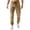 Khaki, variant on Men’s Casual Cargo Jogger Pants with Elastic Waistband Drawstring Multiple Pockets Relaxed Fit Lightweight Material Tapered Leg Design