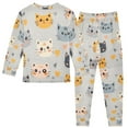 thumbnail image 2 of FORMRS Long Sleeve Top and Pants Pajama Set for Niños 2-Piece Sleepwear, Sizes 18M-8Y, Cute Cartoon Cat, 2 of 6