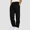 thumbnail image 2 of Rggeeun Mens Casual Pants Casual Solid Color Track Cuff Workout Pants With Pocket Lightweight Loose Fit Pants Streetwear Trousers, 2 of 5