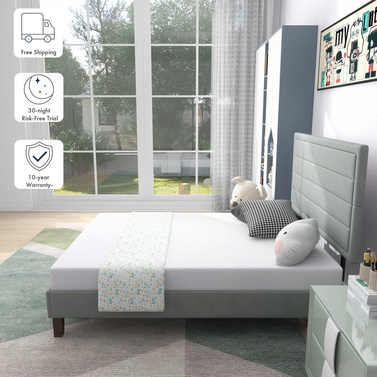 Beddle Full Mattress, 6 inch Medium Firm Gel Memory Foam Bed Mattress in a Box, Apartment