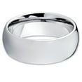 thumbnail image 3 of His and hers - 4mm & 8mm - Tungsten Wedding Band - Silver - Tungsten Wedding Ring Dome, 3 of 6