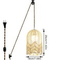 thumbnail image 5 of Kiven Plug-in Pendant Light, Pulley Modern Hanging Light with Rattan Lampshade and 15FT Cord, Dimmable Ceiling Pendant Light, 5 of 7