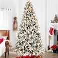 thumbnail image 6 of JERFIT 7.5ft Pre-Lit Snow Flocked Artificial Christmas Tree with 400 Colorful LED Lights, 10 Modes, Easy Setup Hinged Metal Stand, 6 of 9