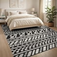 thumbnail image 3 of ODIKA 8'x10' Black Ivory Geometric Striped Washable Area Rug Multi-Band Zigzag Motif Modern for Living Room, Under Sectional, Family , Durable, Non-Slip, 3 of 7
