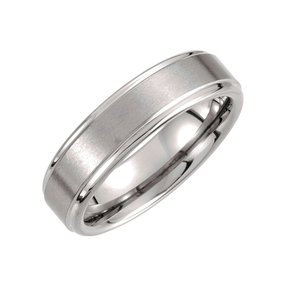 Jewels By Lux Tungsten 6mm Grooved Wedding Ring Band Size 6