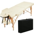 thumbnail image 2 of Yaheetech 2 Sections Adjustable Massage Bed with Headrest and Armrest, Cream, 2 of 5