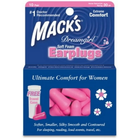 Mack's Dreamgirl Soft Foam Earplugs 10 Pairs (Pack of 6)