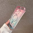 thumbnail image 5 of For iPhone 16 Plus Magnetic Clear Phone Case,Two-color Gradient Design,Compatible with Mag-Safe,3-in-1 Heavy Duty Shockproof Military Drop Protection Transparent Phone Case,Pink+Lightblue, 5 of 10