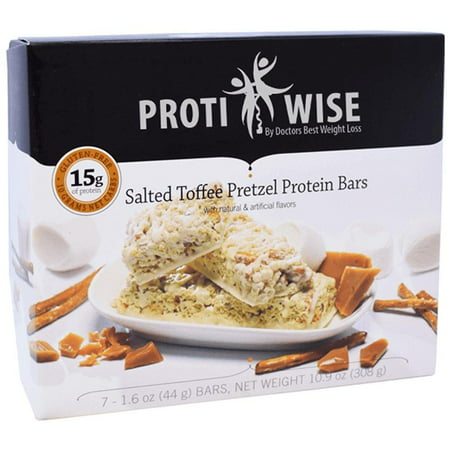 ProtiWise - Salted Toffee Pretzel High Protein Diet Bars | Low Calorie, Low Fat, Low Sugar (Best Fiber Bars For Weight Loss)
