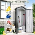 thumbnail image 6 of 2.5x1.4 FT Outdoor Storage Shed, Tool Shed with Waterproof Roof and Lockable Door,Metal Shed with Adjustable Open Shelves for Backyard Garden Patio Lawn,Black, 6 of 12