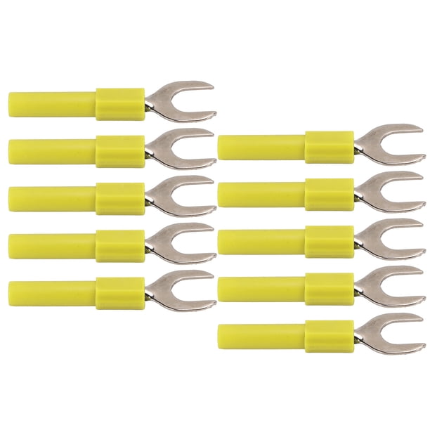 Conector Tipo Banana En Forma De U, Cobre Rojo+PA 8 Mm/0,3 Pulg. 10 Piezas Conectores Tipo Banana En Forma De U Para Aplicaciones Electrónicas ANGGREK Como se muestra en la descripción