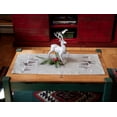 thumbnail image 3 of Embroidered Christmas Reindeer Scene on Light Grey Rectangle Table Runner (16" x 33" / 67"), 3 of 4