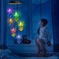 thumbnail image 4 of 2 campanillas de viento solares, campanillas de viento de ángel que cambian de color, móvil decorativo LED, luces de carillón de viento impermeables al aire libre para jardín, patio, ventana, 4 of 5