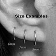thumbnail image 2 of Set of 3 Mismatched Small Huge Hoop Earrings Sterling Silver Cartilage Helix Tragus Nose Ring (5-6-7mm | 24 GA, Sterling Silver 925), 2 of 9