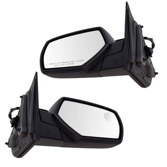 TRQ Mirror Power Heated Textured Black Pair of 2 for Chevy GMC Pickup Truck New MRA09019