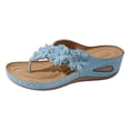 thumbnail image 1 of DXOUPM Sandales pour Femmes à Plateforme Compensée Sandales de Plage Sandales à Fleurs Strass Chaussures d'Été, 1 of 3