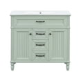 thumbnail image 3 of GDF Studio 36" Bathroom Vanity with Sink Combo, 2 Storage Drawers and Soft Close Doors, Wooden Frame, Green, 3 of 10