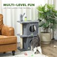 thumbnail image 3 of Grey Multi-Level Cat Tree with 2 Condos & Plush Perches - 31.5" Indoor Tower for Cats | Scratching Post & Play | Living Room & Bedroom, 3 of 7