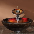 thumbnail image 3 of KRAUS Mercury Glass Vessel Sink in Red/Gold with Waterfall Faucet in Chrome, 3 of 6