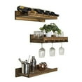 thumbnail image 4 of del Hutson Designs Étagère à Vin Rustique Luxe 24 Pouces, Ensemble de 3, Noyer Foncé, 4 of 6