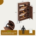 thumbnail image 2 of Eastvita Rustic Brown Freestanding Multifunctional Storage Shoe Cabinet - 3 Flip Drawers/Adjustable Side Cabinets/Rattan Wooden Shoe Rack/Umbrella Storage for Hallway/Living Room/an..., 2 of 4