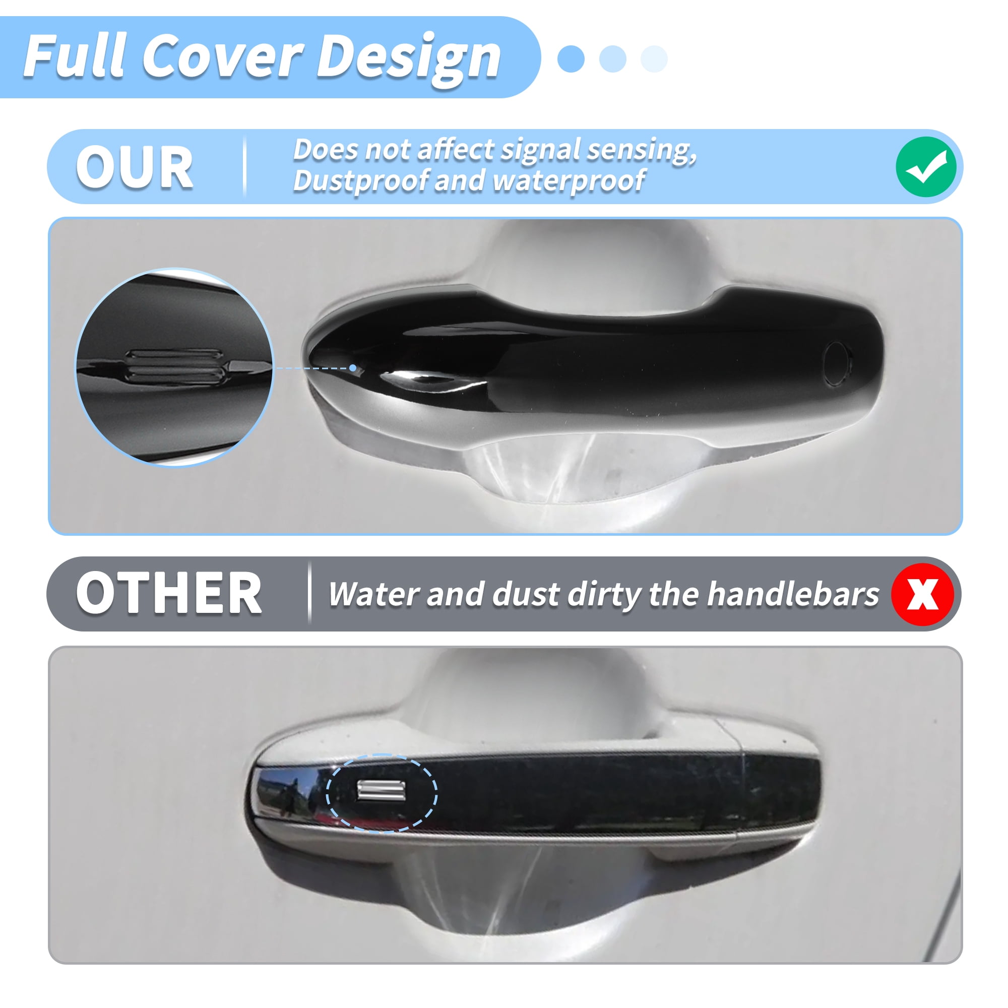 Unique Bargains Car Handle Cover Black for Toyota Camry Corolla Prius Venza 2020-2022