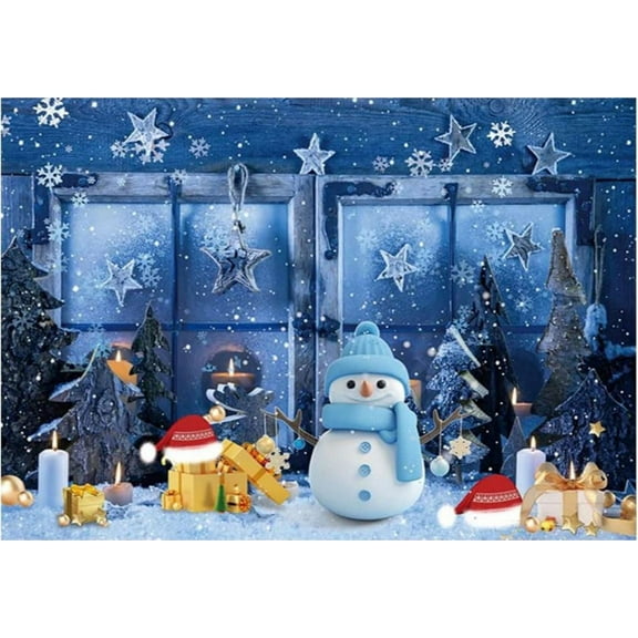 Red Truck Photography Backdrop Forest Snowflakes Photo Background for Merry Christmas Winter Holiday Party ration Supplies