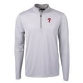 thumbnail image 2 of Men's Cutter & Buck Gray/White Philadelphia Phillies Virtue Eco Pique Micro Stripe Big & Tall Recycled Quarter-Zip, 2 of 3
