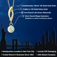 thumbnail image 2 of Gem Stone King 14K Yellow Gold Simulated White Opal and Lab Grown Diamond Pendant Necklace for Women | 0.33 Cttw | Gemstone October Birthstone | Round Cabochon 6MM | With 18 inch Chain, 2 of 6